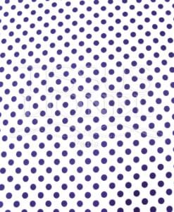 POLYCOTON IMPRIMÉ FOND BLANC POIS VIOLET