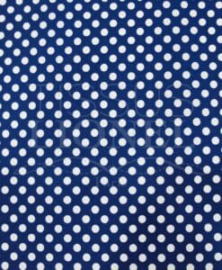 POLYCOTON IMPRIMÉ FOND BLEU POIS BLANC