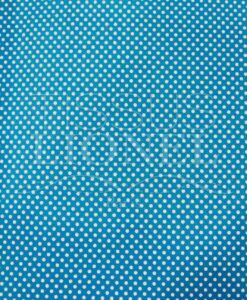 POLYCOTON IMPRIMÉ FOND TURQUOISE PETIT POIS BLANC
