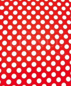 POLYCOTON IMPRIMÉ FOND ROUGE GROS POIS BLANC