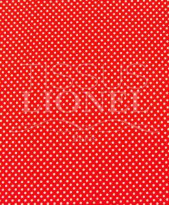 POLYCOTON IMPRIMÉ FOND ROUGE PETIT POIS BLANC