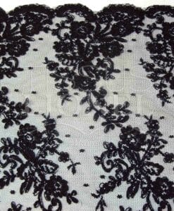DENTELLE NOIR ROBRODÉ SUR TULLE