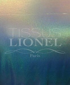 LYCRA PAILLETÉ TURQUOISE DÉGRADÉ BLANC HOLOGRAMME
