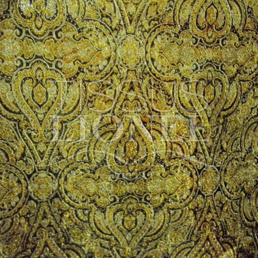 Jacquard lurex or et noir cachemire