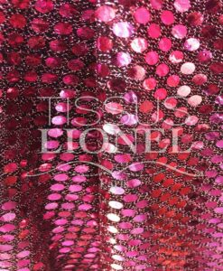 PAILLETE UNI FOND NOIR PAILLETE FUCHSIA CLAIR