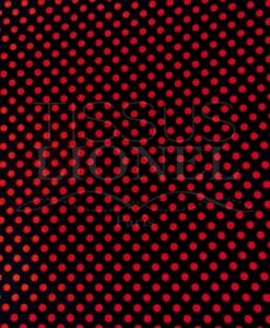 POLYESTER IMPRIMÉ FOND NOIR POIS ROUGE