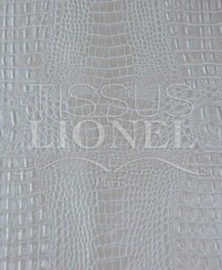Simili Cuir crocodile 2 blanc nacré