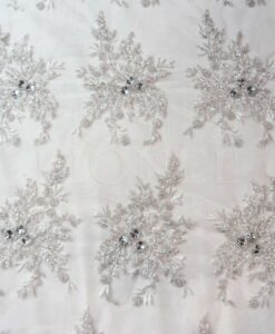 TULLE BRODÉ PERLÉ BLANC 04