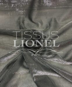 VOILE LUREX CHANGEANT NOIR ET ARGENT