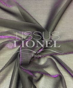 VOILE LUREX CHANGEANT NOIR ET VIOLET