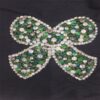 Applique dentelle papillon vert