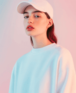 Alternative view of Tissu sweat molleton polaire blanc