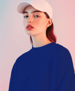 Alternative view of Tissu sweat molleton polaire bleu royal