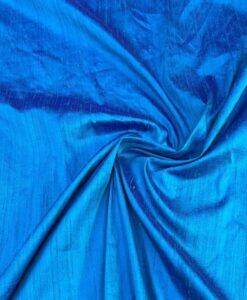 Tissu soie sauvage bleu royal