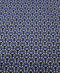 Coton imprimé paon bleu royal