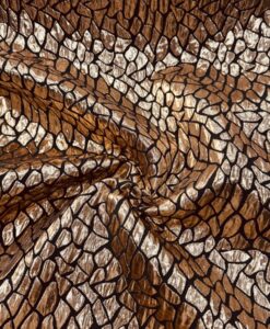 Tissu brocard croco cuivre