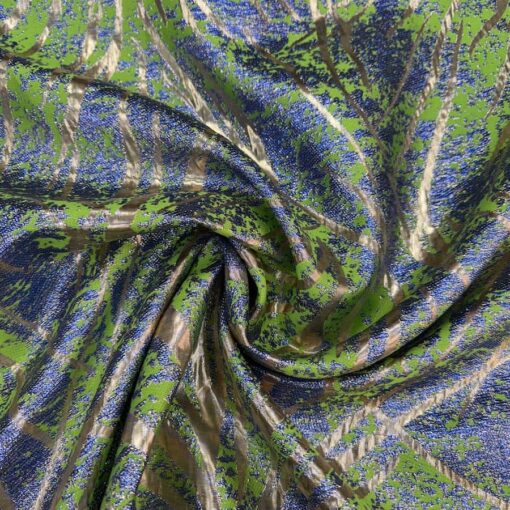 Brocard feuille dorée fond or et bleu