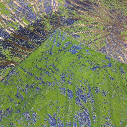 Brocard feuille dorée fond or et bleu – Image 2