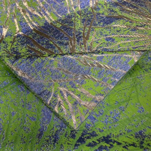 Brocard feuille dorée fond or et bleu – Image 4