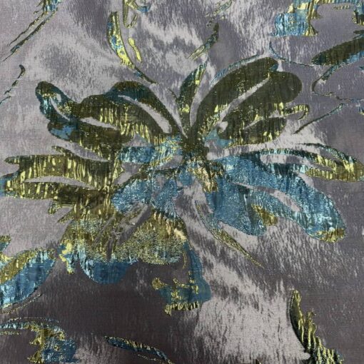 Brocard fleuri ciel or fond lilas – Image 3