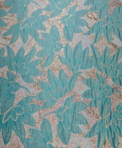 Alternative view of Brocard fleuri turquoise clair et argent