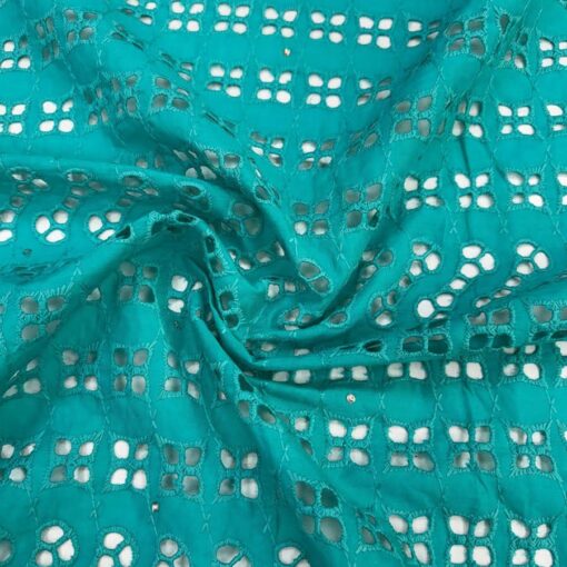 Broderie anglaise émeraude