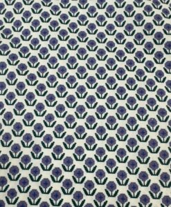 Alternative view of Coton imprimé mini tulipes indigo