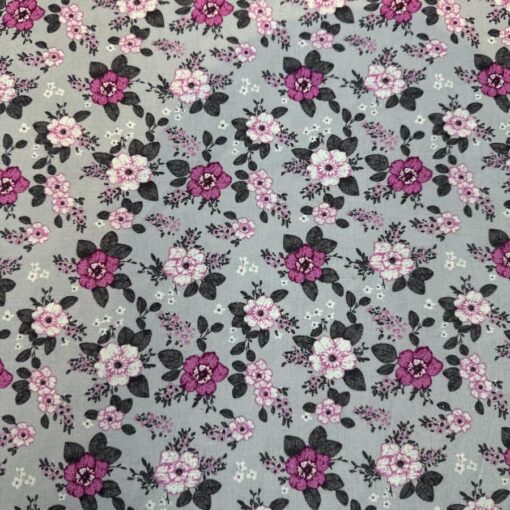 Coton gris fleur fuchsia – Image 2