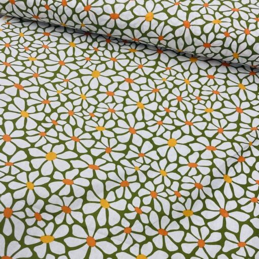 Tissu coton imprimé april kaki