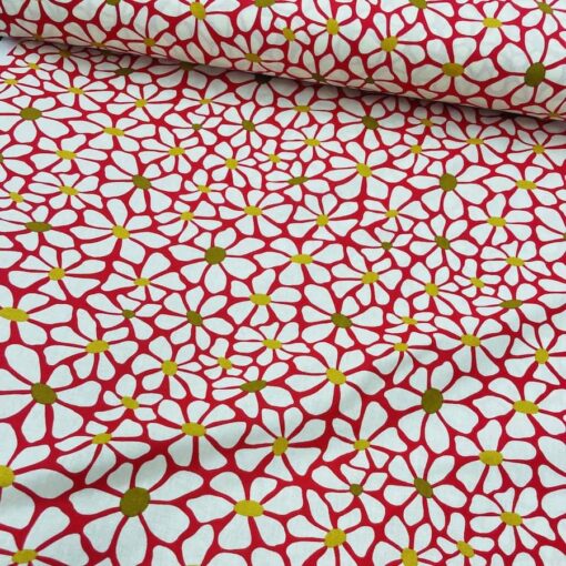 Tissu coton imprimé april rouge