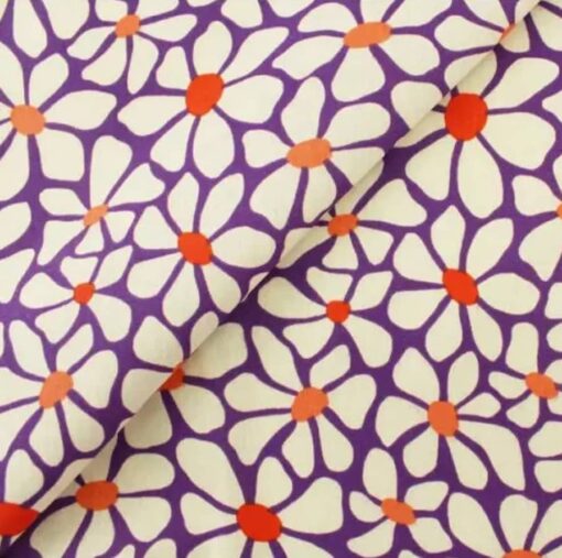 Tissu coton imprimé april violet