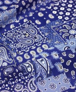 Coton imprimé bandana bleu