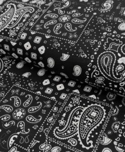 Coton imprimé bandana noir