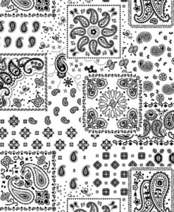 Coton imprimé bandana noir et blanc
