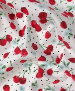 Tissu coton imprimé cerisier