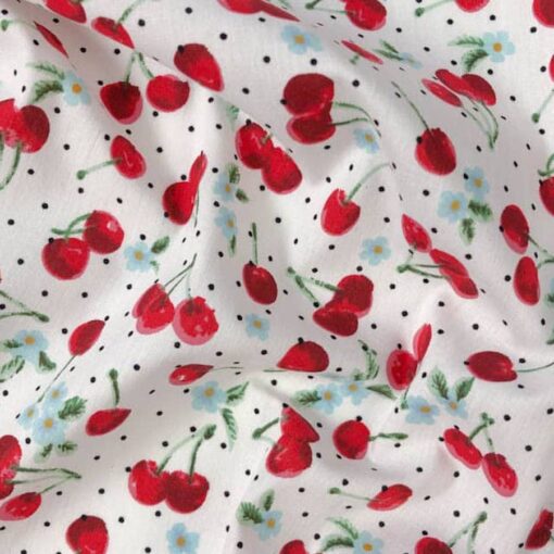 Tissu coton imprimé cerisier