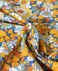 Tissu coton imprimé chill bleu