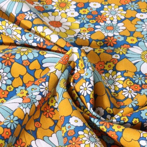 Tissu coton imprimé chill bleu