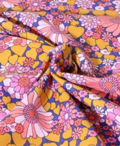 Tissu coton imprimé chill rose