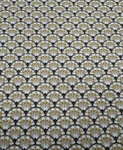 Coton imprimé paon beige