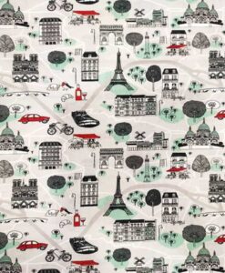 Coton imprimé Paris tourist