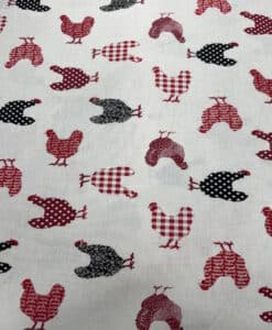 Coton imprimé poule