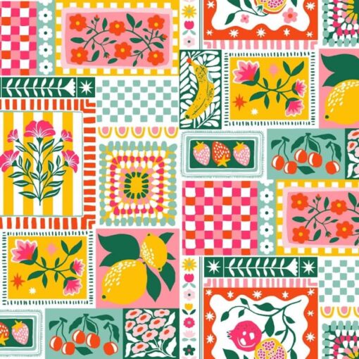 Tissu coton imprimé smoothie patchwork