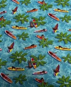 Coton imprimé surf sur les iles