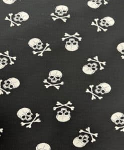Coton imprimé  tête de mort noir