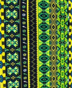 Alternative view of Coton imprimé tribal vert & jaune