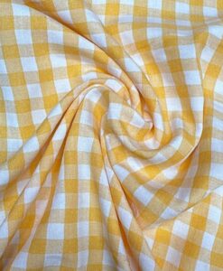 Coton imprimé vichy orange clair 1 cm