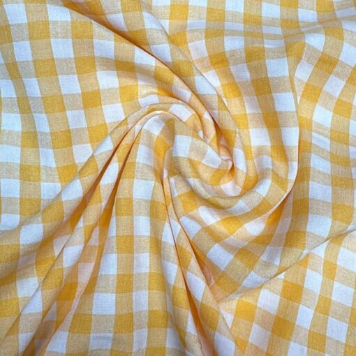 Coton imprimé vichy orange clair 1 cm