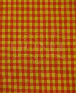 coton imprimé vichy orange et jaune 021