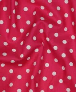 Alternative view of Coton pois blanc fond fushia